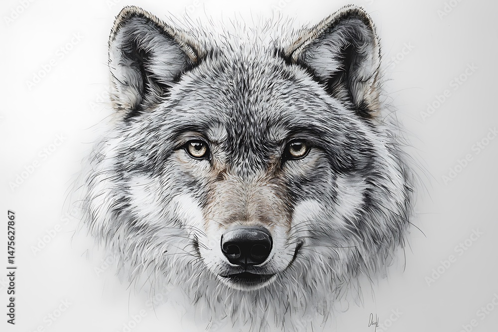 Portrait snowy wolf close up intense gaze high resolution picture Portrait snowy wolf close up intense gaze high resolution picture