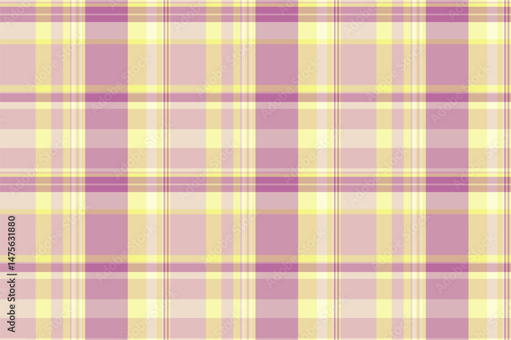 Cell plaid vector textile, row texture tartan pattern. Stripped seamless background fabric check in light and yellow colors. Cell plaid vector textile, row texture tartan pattern. Stripped seamless background fabric check in light and yellow colors.