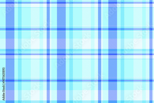 Gorgeous vector fabric background, curtain textile pattern texture. Idyllic check plaid tartan seamless in light and azure colors.
