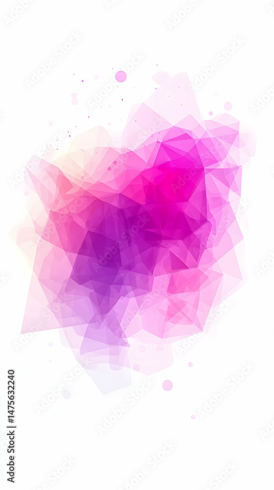 Abstract pink purple geometric shapes; background white; design element for website or print Abstract pink purple geometric shapes; background white; design element for website or print
