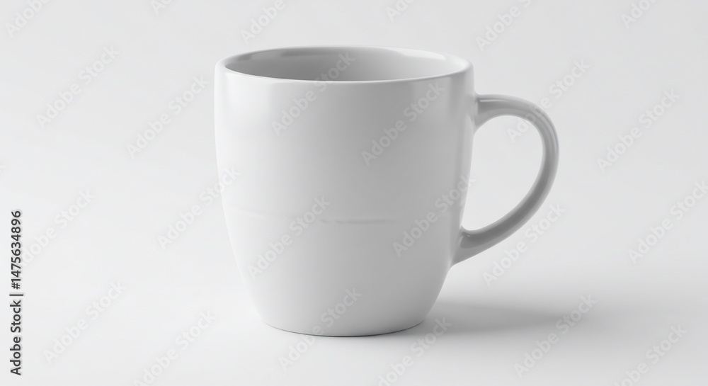 Obraz premium White coffee mug ceramic tea cup drinkware kitchenware beverage container isolated on white background