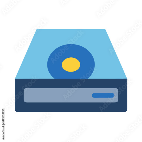 Optical disc drive device icon design, blue theme