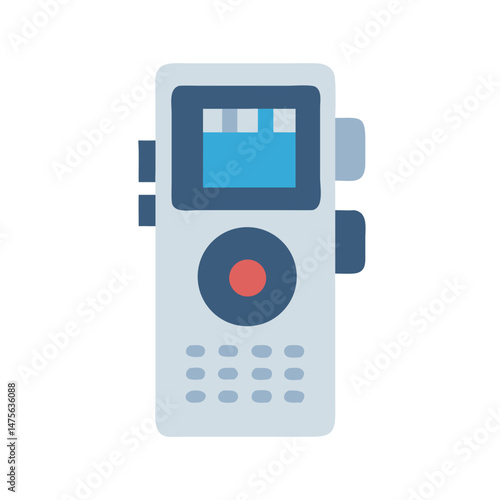 Isolated digital voice recorder vector illustration on black