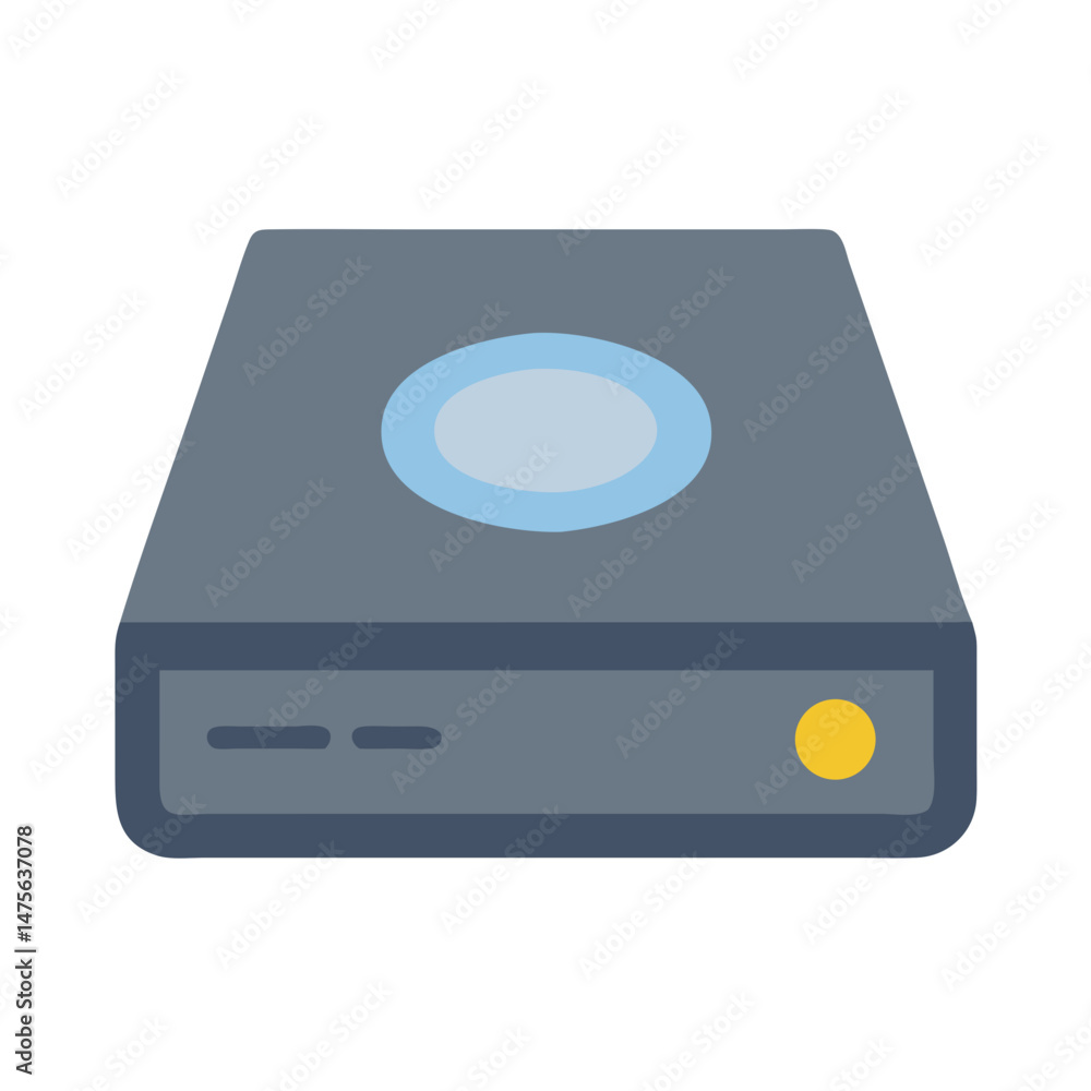 Fototapeta premium Modern Hard Disk Drive, Data Storage Icon Illustration