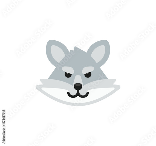 Wolf face vector isolated emoticon. Wolf emoji. Wolf color icon