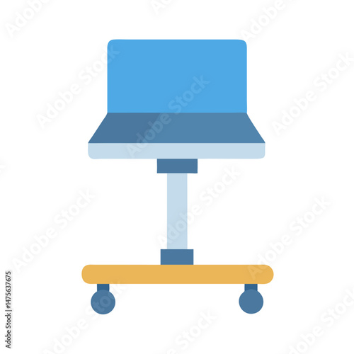 Minimalist Swivel Chair Icon Vector Illustration on Black