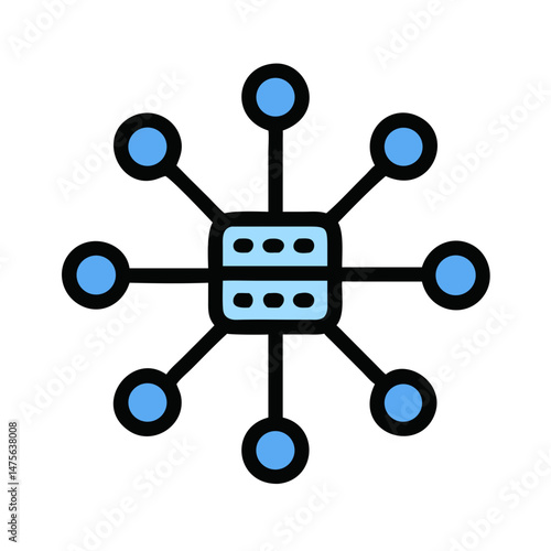 Decentralized Network Icon Connecting Nodes Illustration