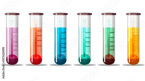 Professional Chemical Test Tube Icon Flat Vector Illustration for Science Projects