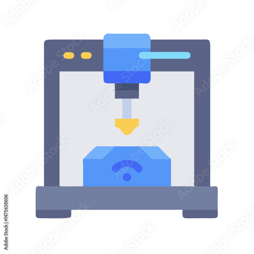 Smart 3D Printer Icon for Modern Manufacturing Industry