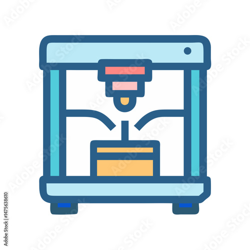 Simple illustration of a modern 3D printer