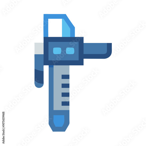 Blue Digital Caliper Illustration for Engineering and Design