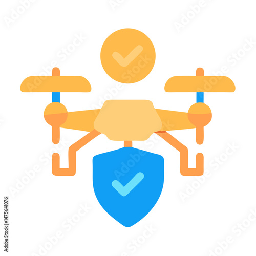 Drone safety and security illustration on black background