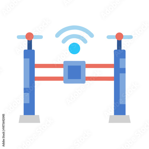 Smart Gate with Wireless Connectivity on Black Background