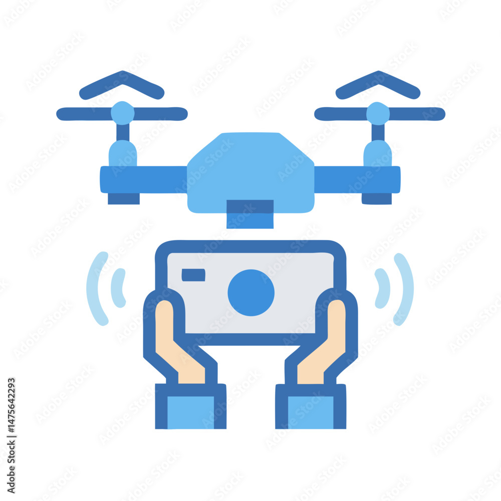 Fototapeta premium Blue drone icon vector. Drone technology illustration concept.