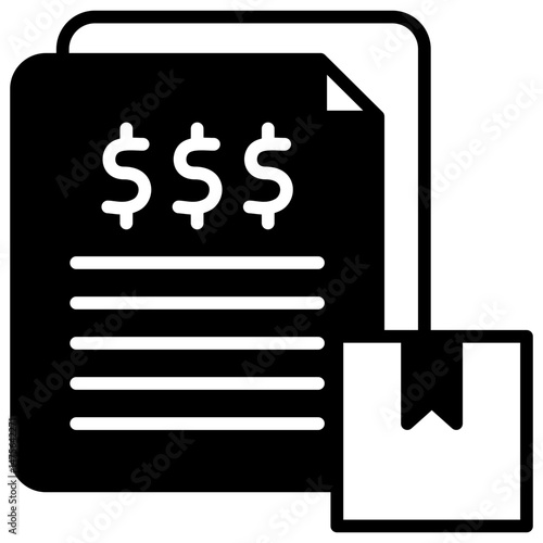 Bill Payment glyph, mini illustration icon. use for modern concept, print, UI, UX kit, web and app development. Vector related to sales, logistic and ecommerce