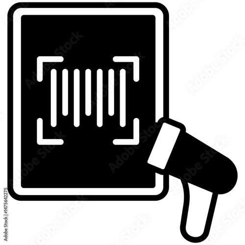 Barcode Scan glyph, mini illustration icon. use for modern concept, print, UI, UX kit, web and app development. Vector related to sales, logistic and ecommerce