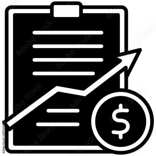 Finance Plan glyph, mini illustration icon. use for modern concept, print, UI, UX kit, web and app development. Vector related to sales, logistic and ecommerce