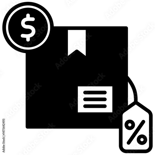 Label Tag glyph, mini illustration icon. use for modern concept, print, UI, UX kit, web and app development. Vector related to sales, logistic and ecommerce