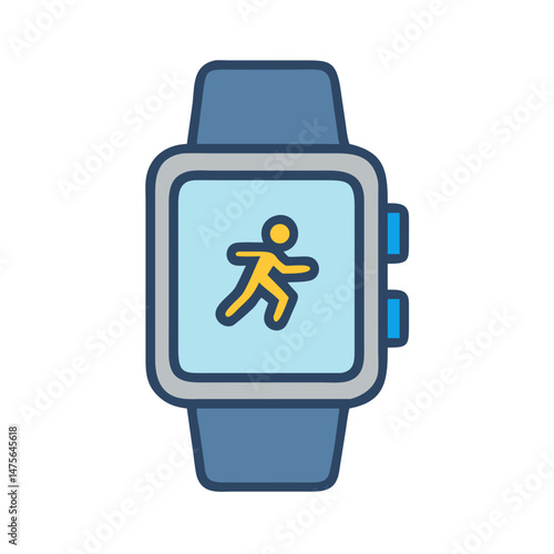 Smartwatch with running icon for fitness tracking