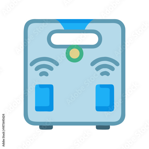 Smart Bathroom Scale Icon with WiFi Connectivity Indicator