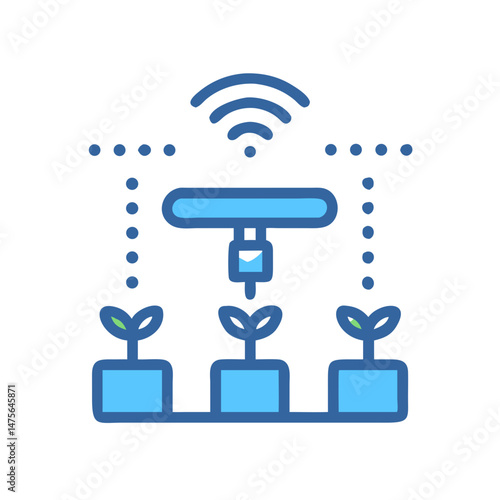 Smart Farming: Automated Irrigation and Plant Growth Concept