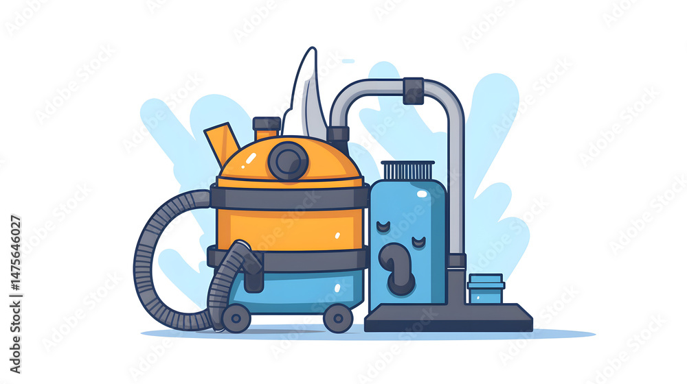 Professional Vector Illustration of Cleaning Dust Collector for Domestic Hygiene Professional Vector Illustration of Cleaning Dust Collector for Domestic Hygiene