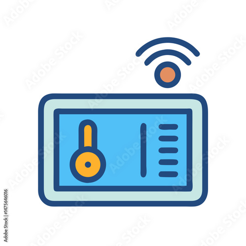 Smart home control panel with wireless connectivity icon