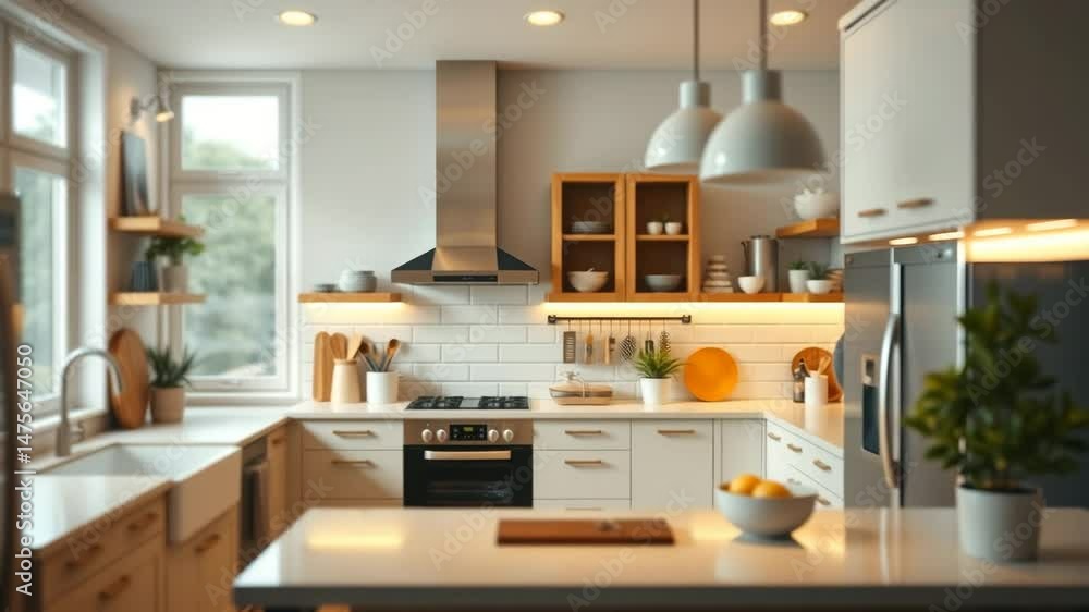 A variety of different kitchen interiors and design solutions sequence of frames stop motion animation 4K A variety of different kitchen interiors and design solutions sequence of frames stop motion animation 4K
