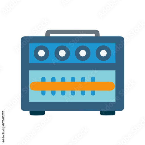 Stylized Illustration of a Vintage Guitar Amplifier
