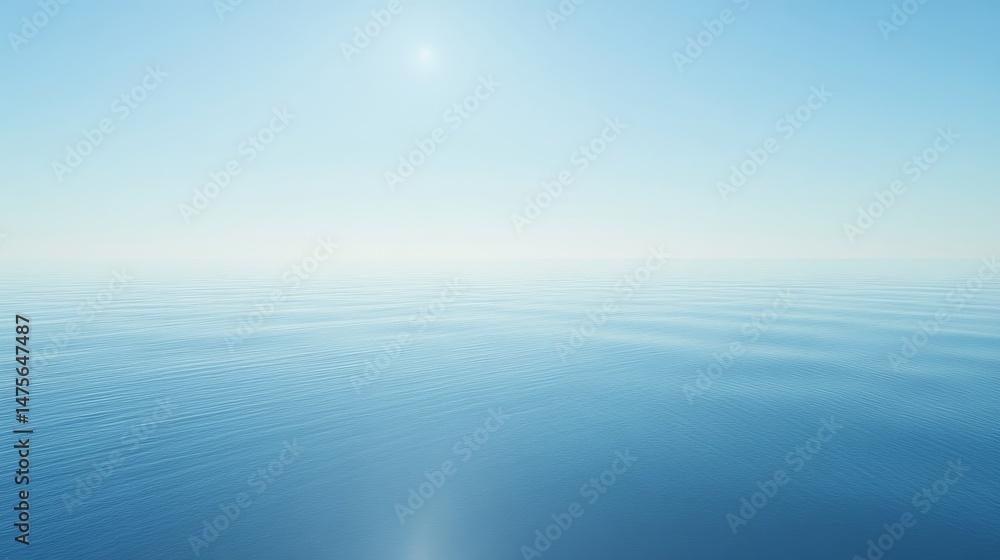 Fototapeta premium Serene Blue Water, Peaceful Horizon