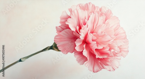 Pink carnation flower bloom closeup.
