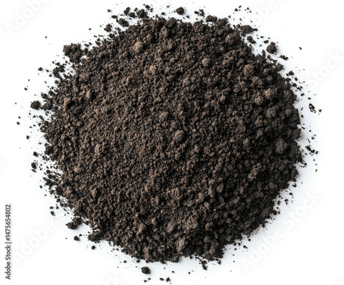 Dark brown soil closeup