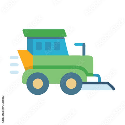 Colorful Cartoon Ice Resurfacer Icon on Black Background