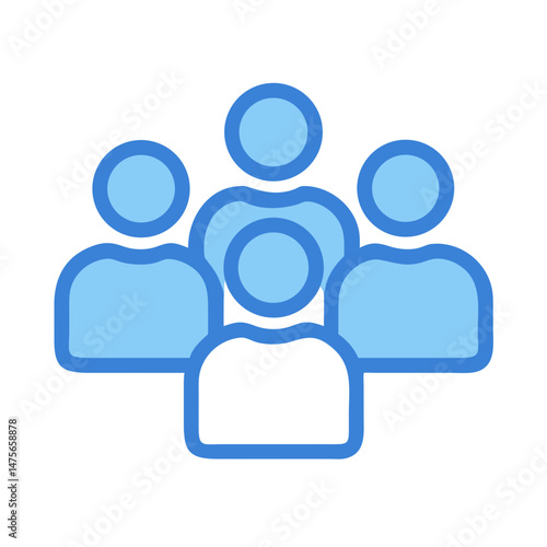 People or Team Icon Blue Color Isolated illustration