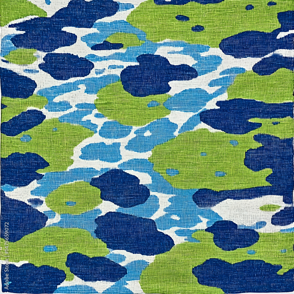 Abstract green blue pattern textile fabric design, home decor background Abstract green blue pattern textile fabric design, home decor background