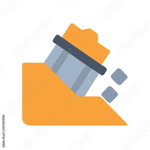 Landslide or Data Breach Flat Vector Illustration