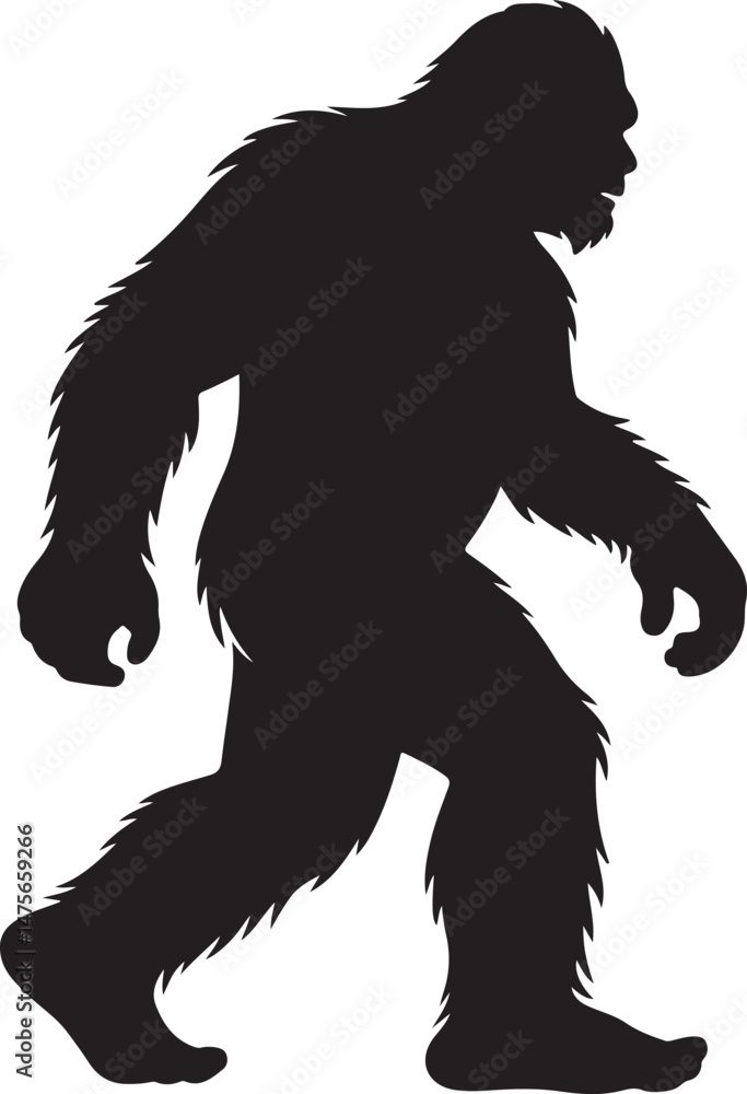 Fototapeta premium Bigfoot Silhouette SVG – Sasquatch Forest Clipart for Cricut, T-Shirts & Outdoor Crafts
