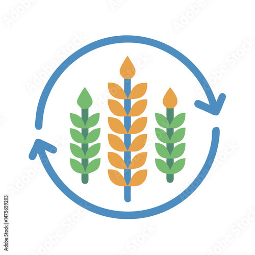 Crop rotation illustration: Sustainable agriculture and environmental protection