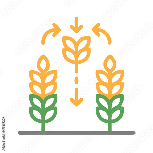 Wheat Crop Yield Optimization, Distribution, or Delivery Icon