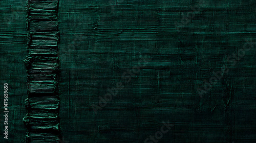 Dark teal textured fabric background, vertical line detail, design element