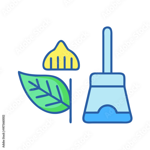 Eco-Friendly Cleaning Solutions: Leaf, Scrubber, and Lemon Concept