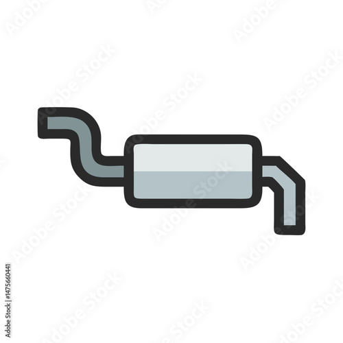 Car muffler icon vector isolated on black background