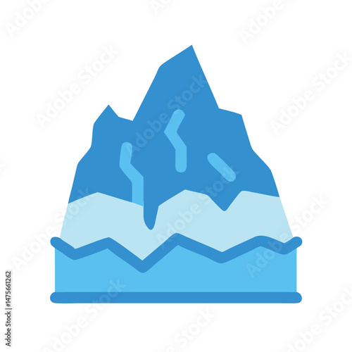 Blue Iceberg Icon Isolated on Black Background