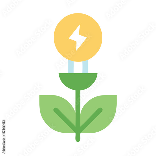 Renewable energy plant: Power and sustainability icon