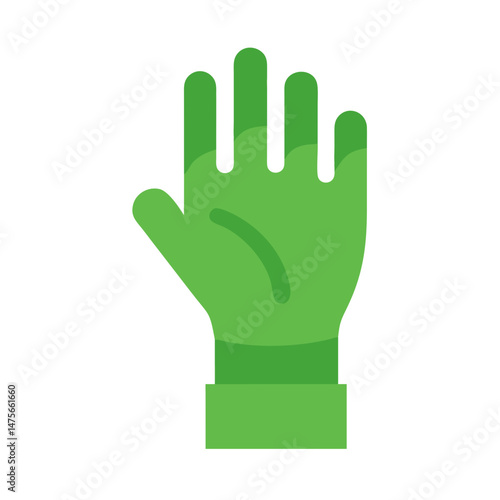 Green glove symbol icon on a black background