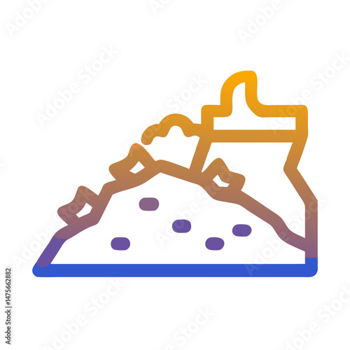 Abstract Landslide Icon with Gradient Fill on Black