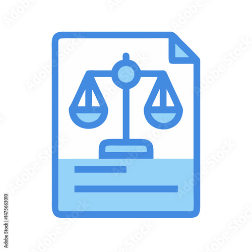 Law document justice scale icon on black background