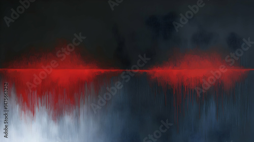 Red abstract landscape reflection, dark moody background, atmospheric art, perfect for website headers