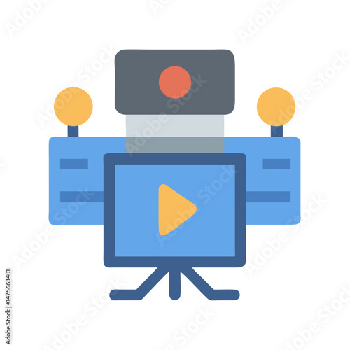 Modern Video Camera Icon for Creative Media Projects