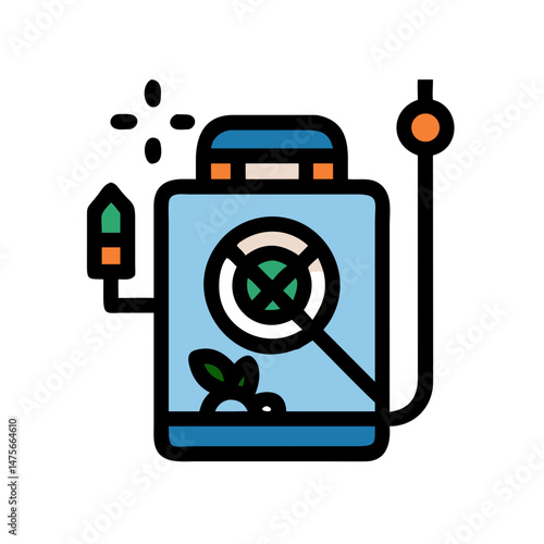 Plant Health Analysis with Magnifying Glass and Data Icon